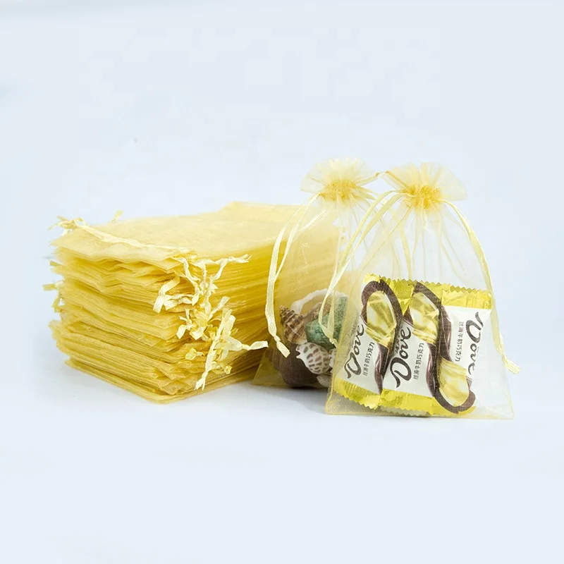 10x15 organza gift bags 4x6 Eyelash packaging Promotional drawstring pouches wholesale for candy organza bags