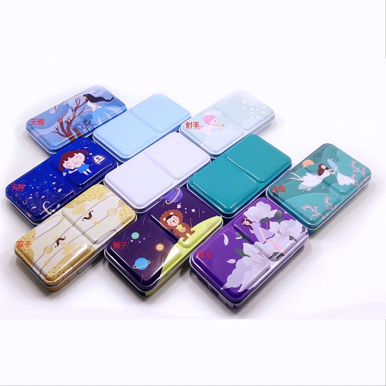 New Design Small Rectangular Metal Box Watercolor Palette Tin