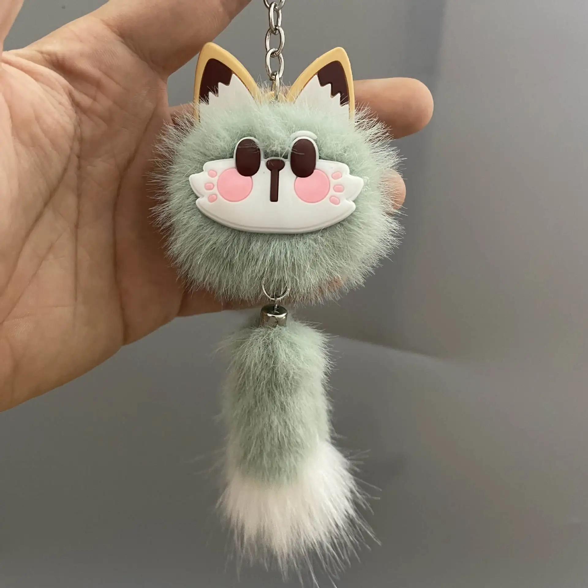 Fortune Cat coal ball cute bag hanging plush doll Fortune cat coal ball car key chain pendant