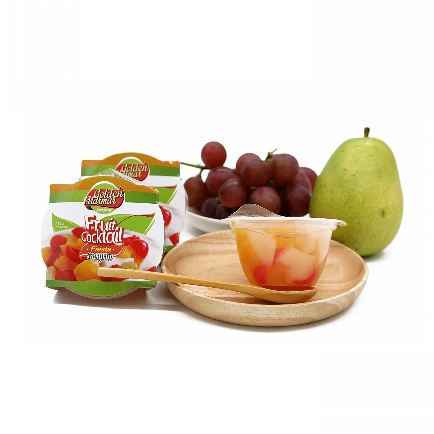 Fresh Taste Natural Product peach pear grape cherry pineapple cocktail fruit syrup pulp in plastic cups