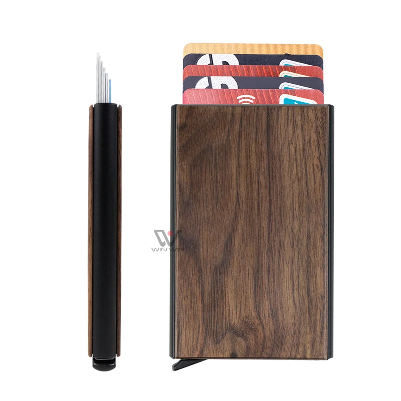Essential for Business Elites, High-End Wooden Metal Card Holder Crafted with Care, Quality Guaranteed Wooden Metal Card Holder