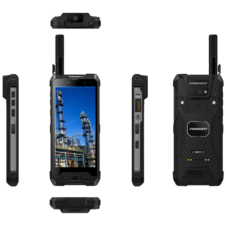 5.7 inches PTT GPS NFC rugged smartphone 6+128GB 4G DMR UHF POC walkie talkie 9000mAh rugged mobile phone