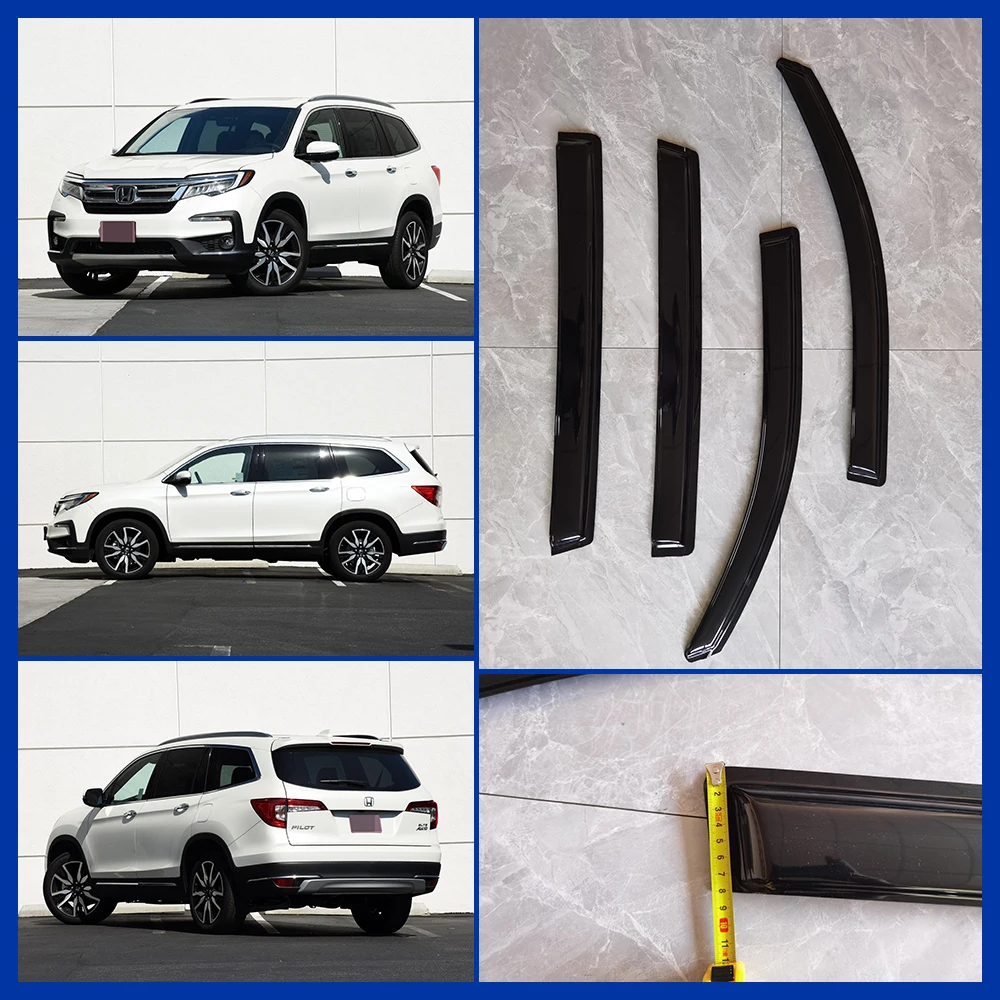 ABS Plastic Car Rain Guard Customizable PC/PS Car Deflectors Windows visor For Honda 16 Pilot