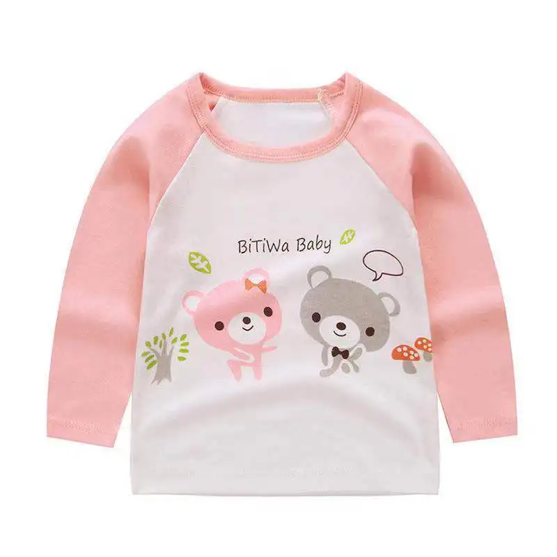 
Boy Long Sleeve 100 Cotton Baby Tshirt Cartoon Kids Tshirt 