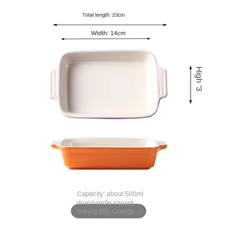 Ceramic Binaural Baked Rice Bowl Lasagna Baking Oven Dish Plate ceramic plates for wedding