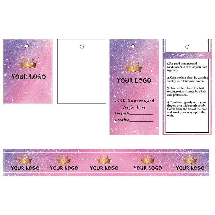 
Customized Private Label Hair Tags And Wraps For Bundles Packaging, Silky Satin Bags With Tassels Custom Logo Human Hair 