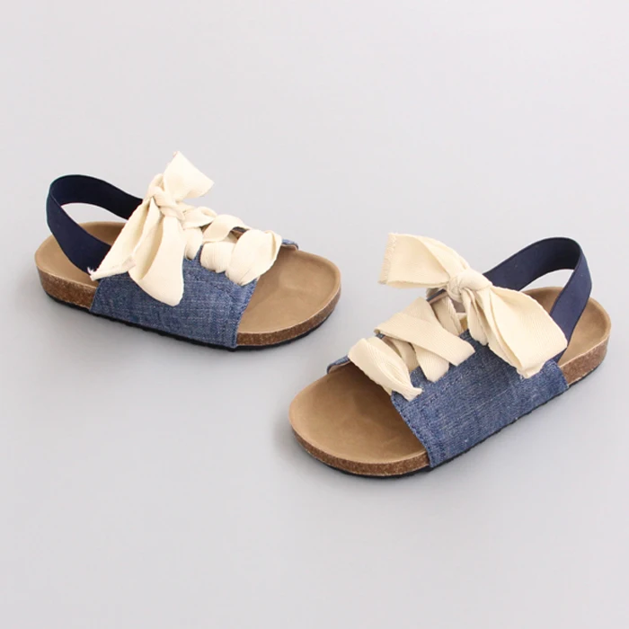 OEM manufacturer canvas custom logo slide sandals kids shoes children girl sandals