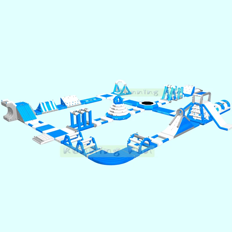 24M Lake Inflatable Floating Obstacle Playground Crazy Inflatable Water Park Game Toys For Kid N Adult