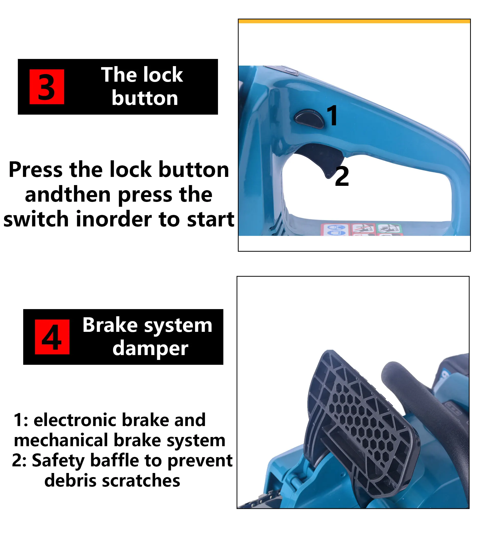2022 Factory New Supply Equipped Two lithium Battery Handheld Portable Power Tool Cordless Chain Saw For Wood Working