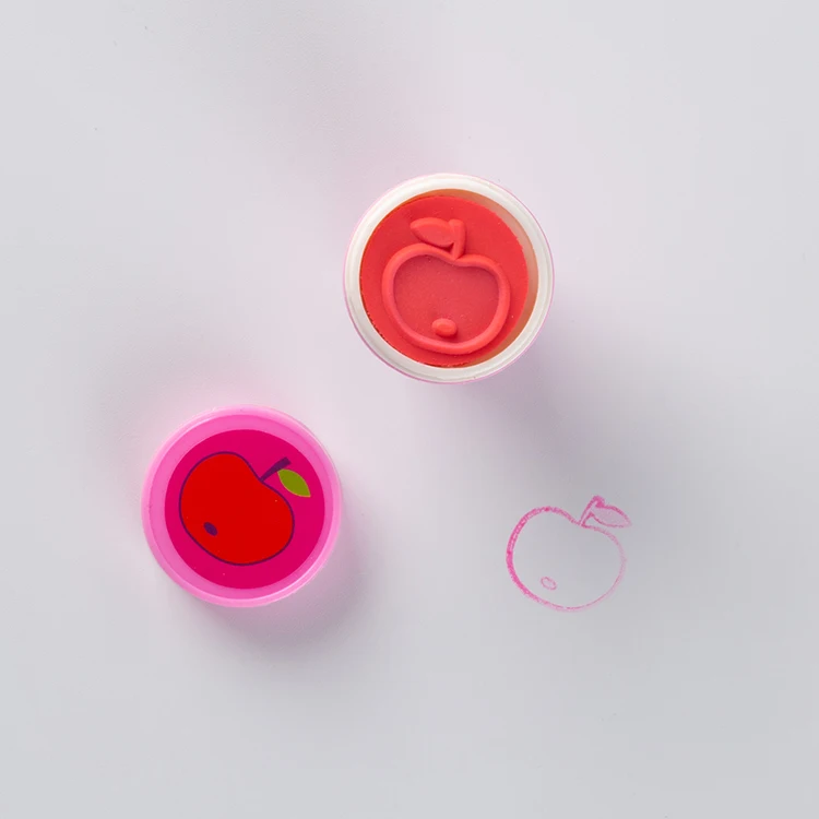 Custom cut lovely gadget plastic mini toy self-inking round shape stamp