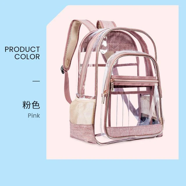 2021 New Transparent PVC School Bags Kids Mochilas Escolares Sequin Shoulder Back Pack Girls Waterproof Clear Backpack