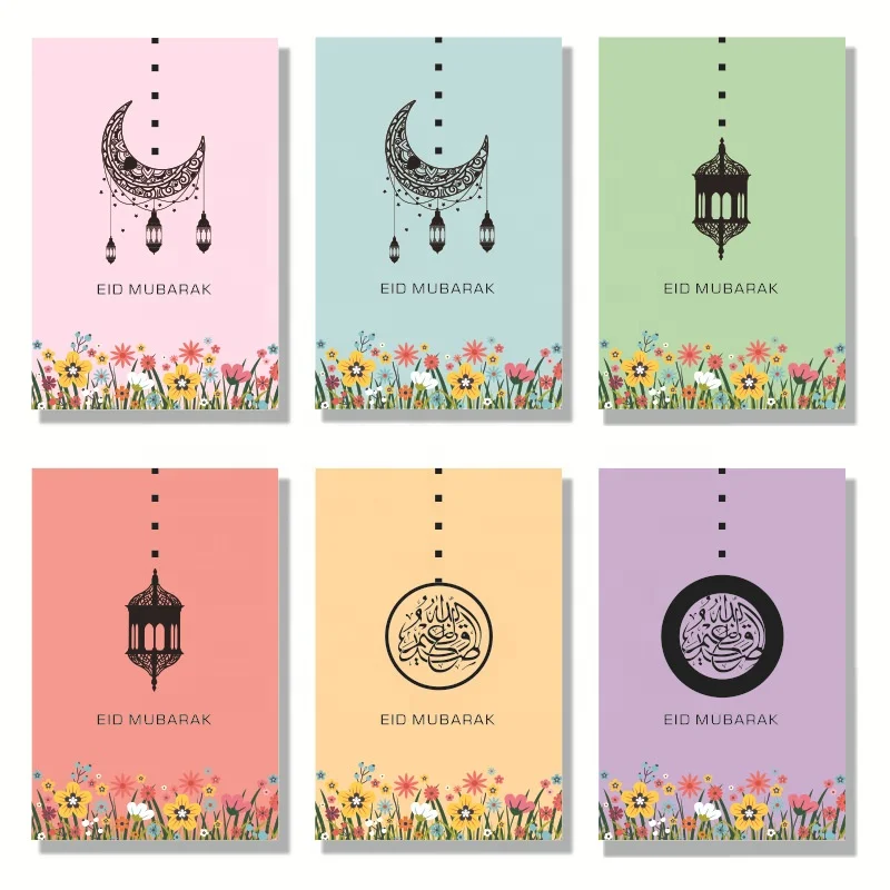 New 2022 Muslim Decorative Table Card with Envelope Eid Accessories Ramadan Name Card Set Eid Mubarak Gift Card