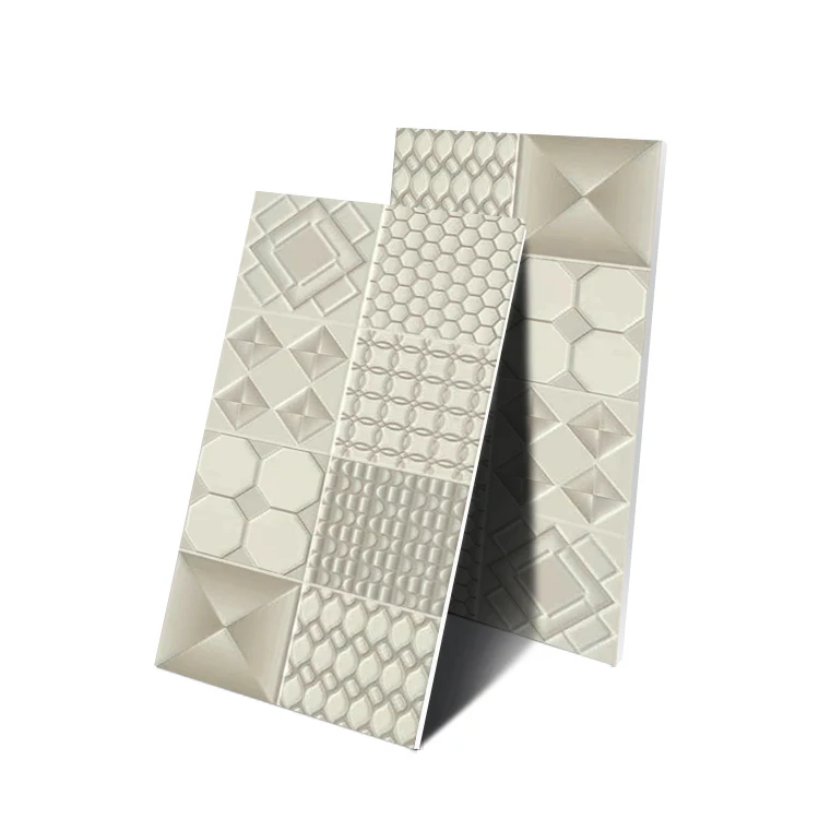 Design Glossy Interior Wall Tile Elegant 3d  Porcelain Ceramic Wall Tiles 300x600mm