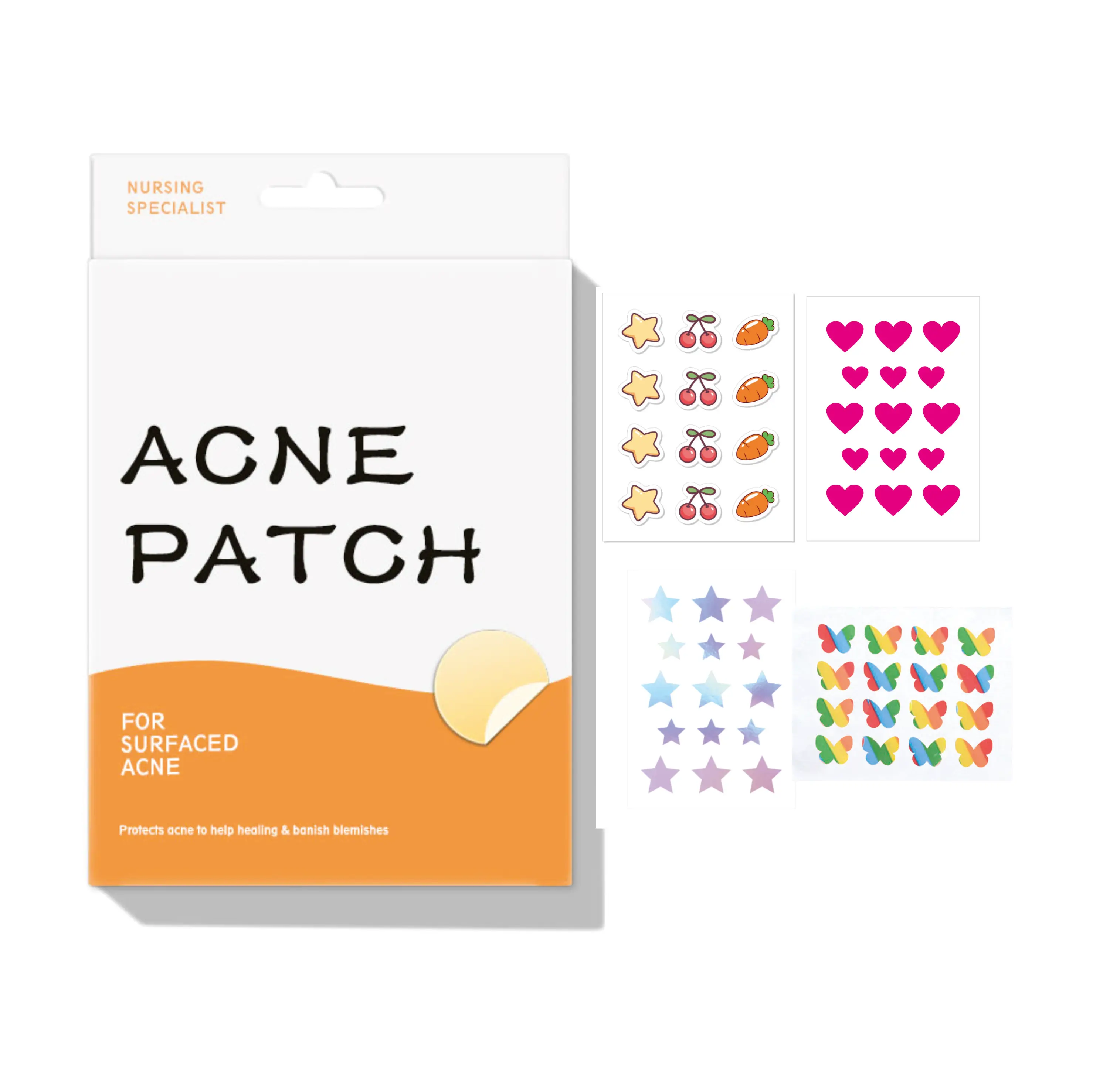 OEM ODM Colorful Hydrocolloid Pimple Acne Patch Custom Design Acne Patches