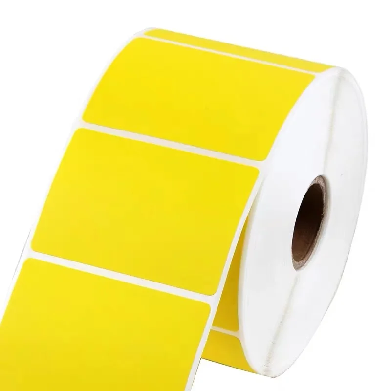 Самоклеящаяся этикетка с штрих-кодом, желтая бумага с покрытием, этикетка с принтом, этикетка, картонная коробка для молока и чая, прочная липкая Водонепроницаемая наклейка на заказ