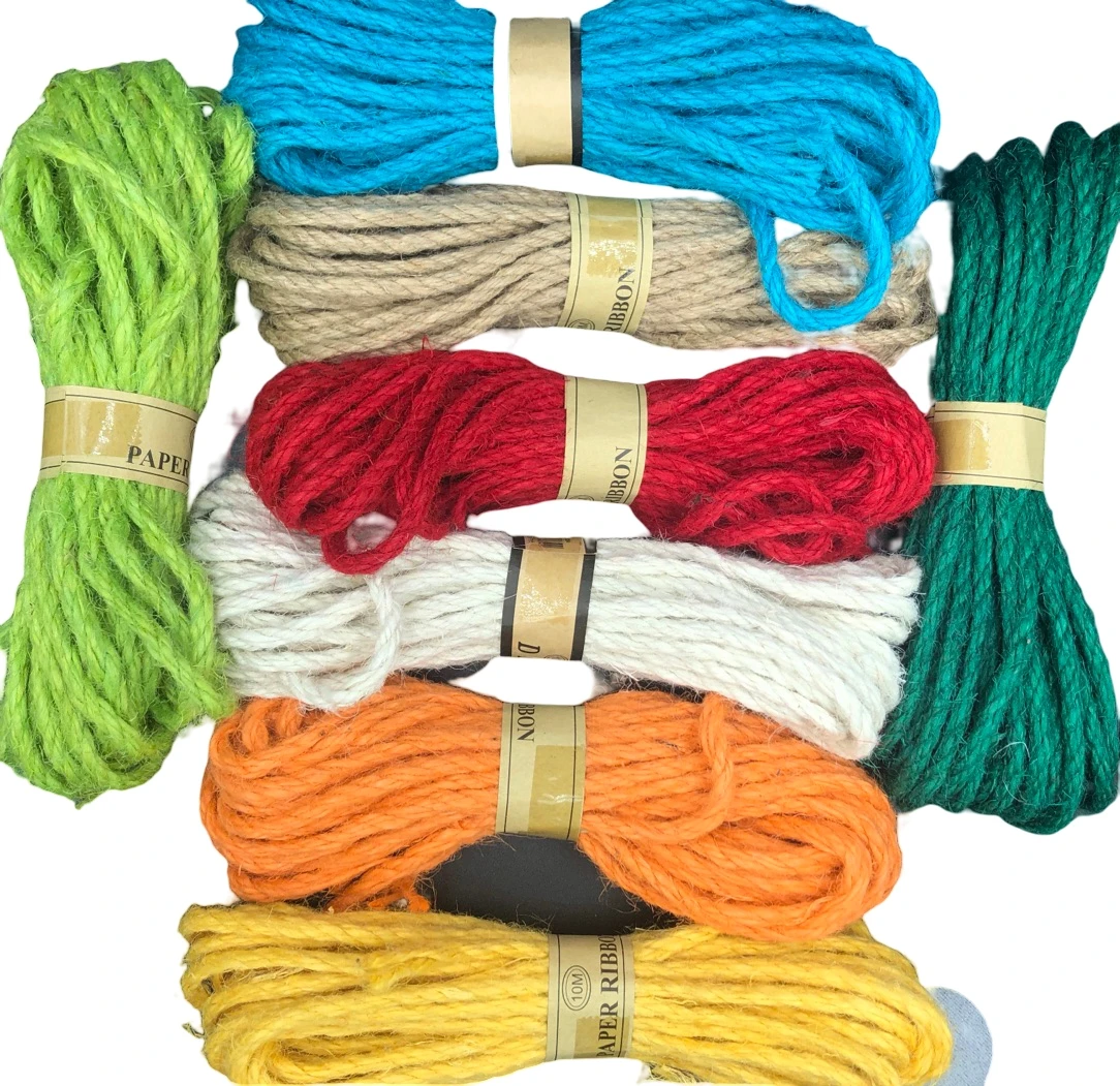 Natural 10mm hemp rope colorful decorative braided twisted sisal rope