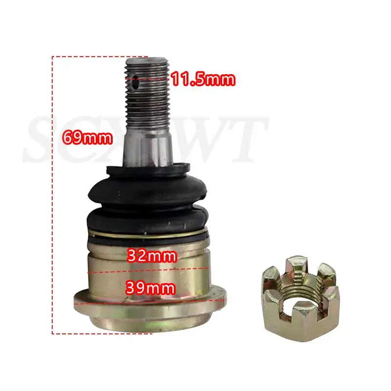 Шаровое соединение M12 M14 Верхняя Нижняя качающаяся шаровая Головка для багги квадроцикла Запчасти для квадроцикла мотовездехода карта кроссового велосипеда 125 150/200 250 cc