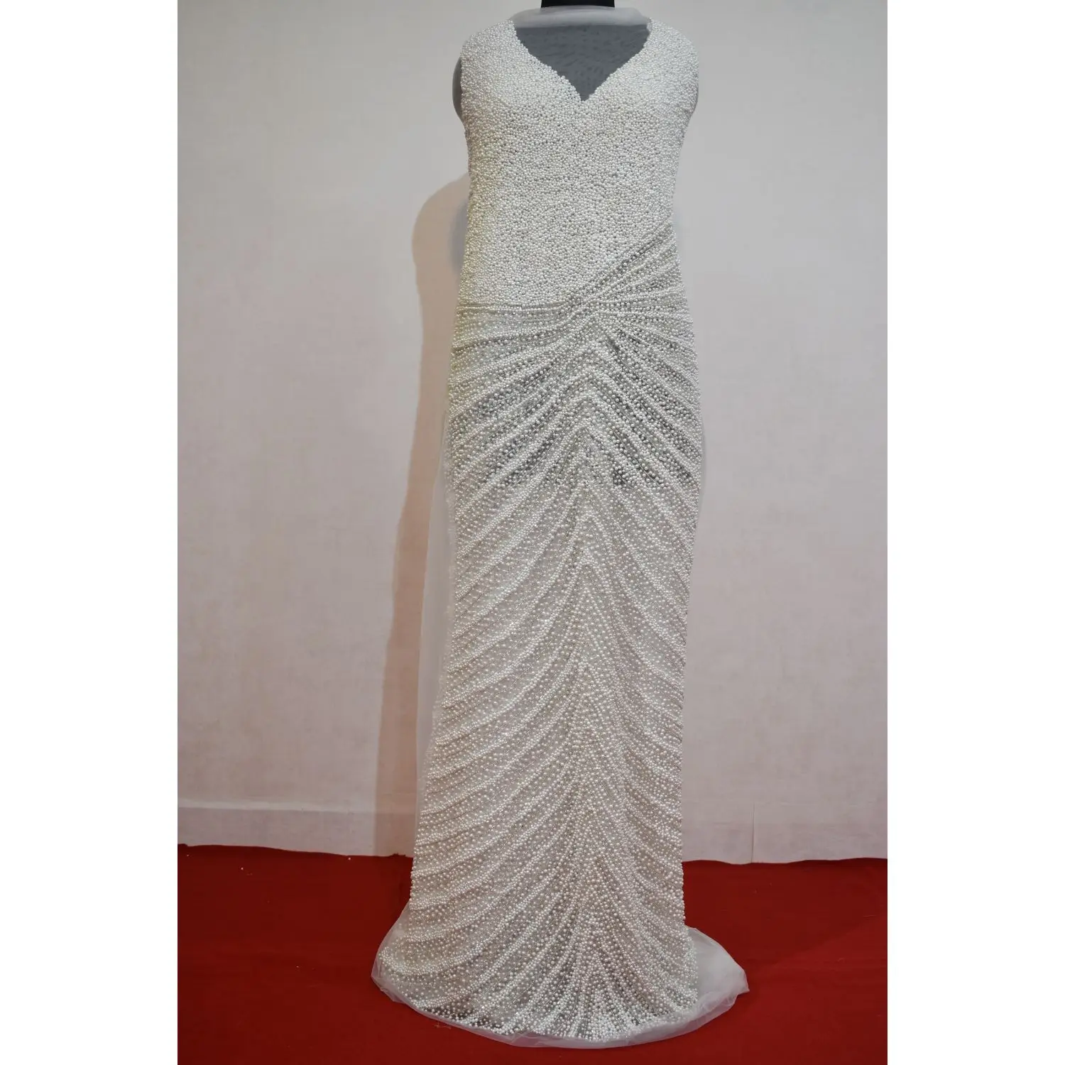 Unique Design Indian and Pakistani Clothing Handmade Beaded Work Front Back Panel Lace Fabric for Gown Available at Bes Price