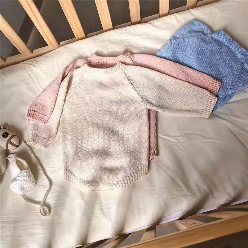 Baby Knitted Jumpsuit Toddler Sweater Triangle Bag Fart Clothes Crawling Suit