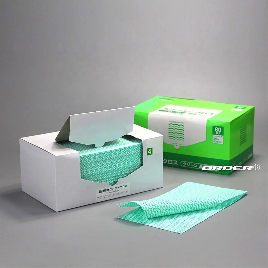 Manufacturer in China 1/4-fold Wave pattern mesh Resists ripping and tearing clean wipes wipe Spunlace cloths