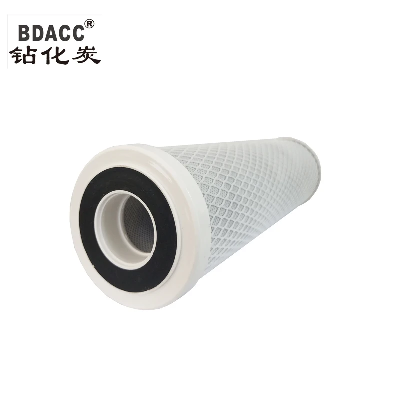 Easy-to-change high capacity coconut shell based water filter replacement for pre filtration for Reverse osmosis systems