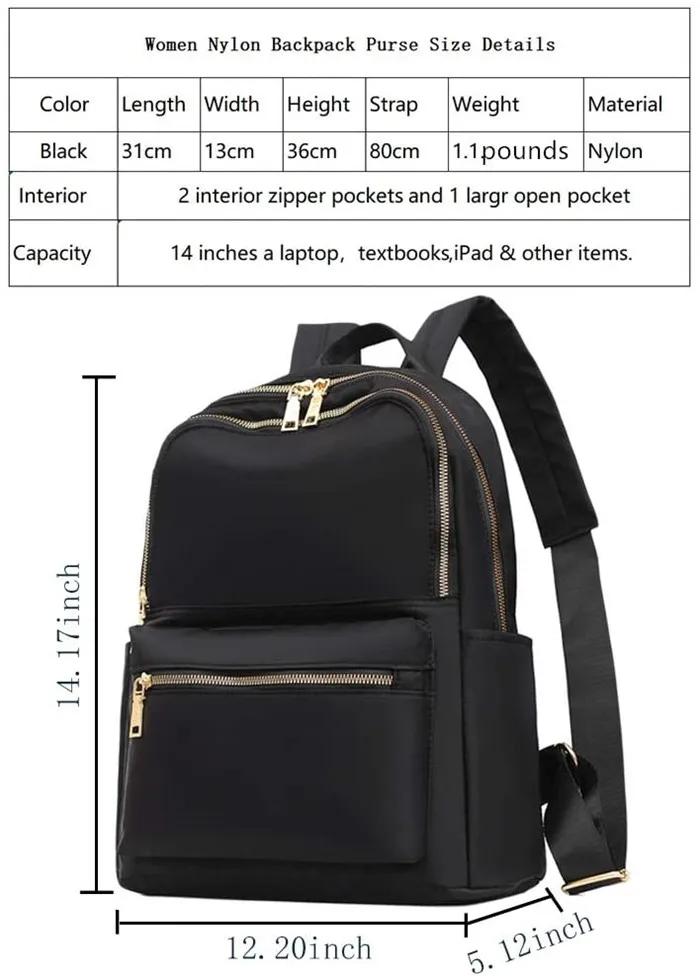 Fashion Casual Travel Lightweight Backpacks Mini Nylon Womens Backpack