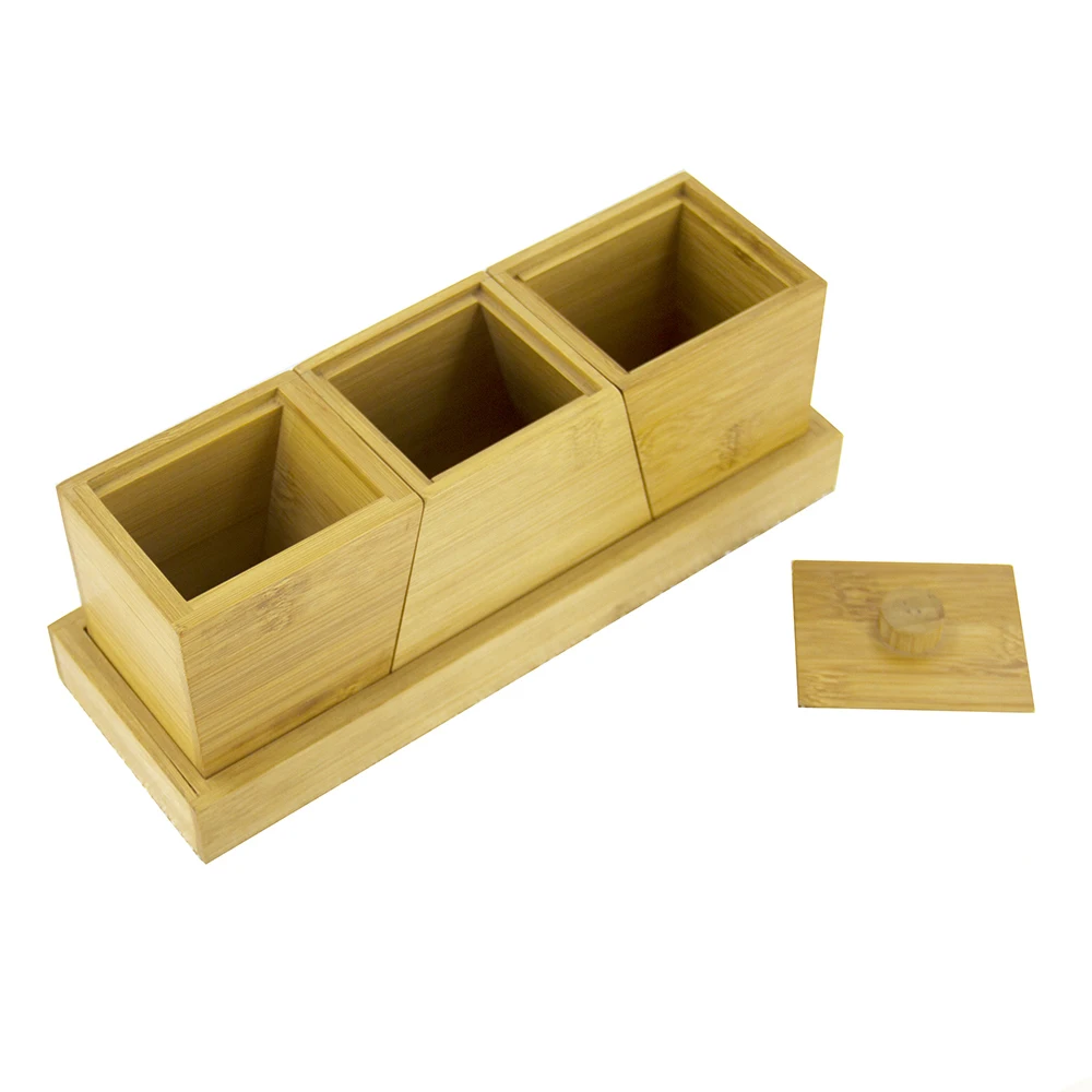 New design Bamboo Office Supplies Bamboo Desk Organizer Pen Holder Accessories Storage Caddy
