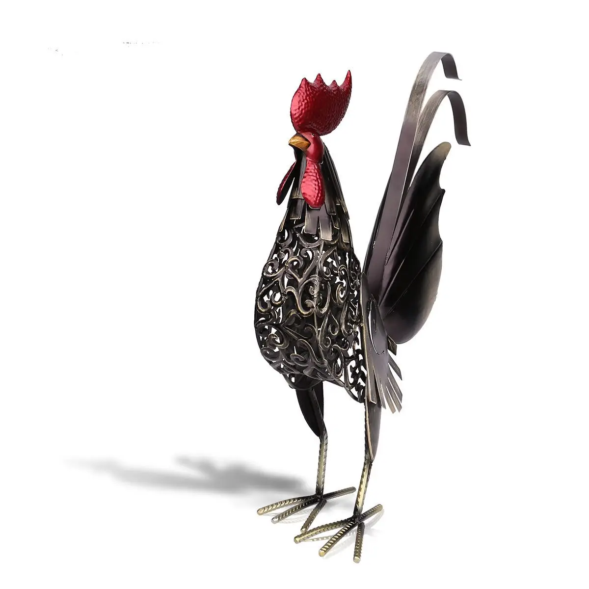 New Iron Rooster Garden Animal Metal Ornaments Metal Handicraft Artwork Statue Rooster Home Decoration