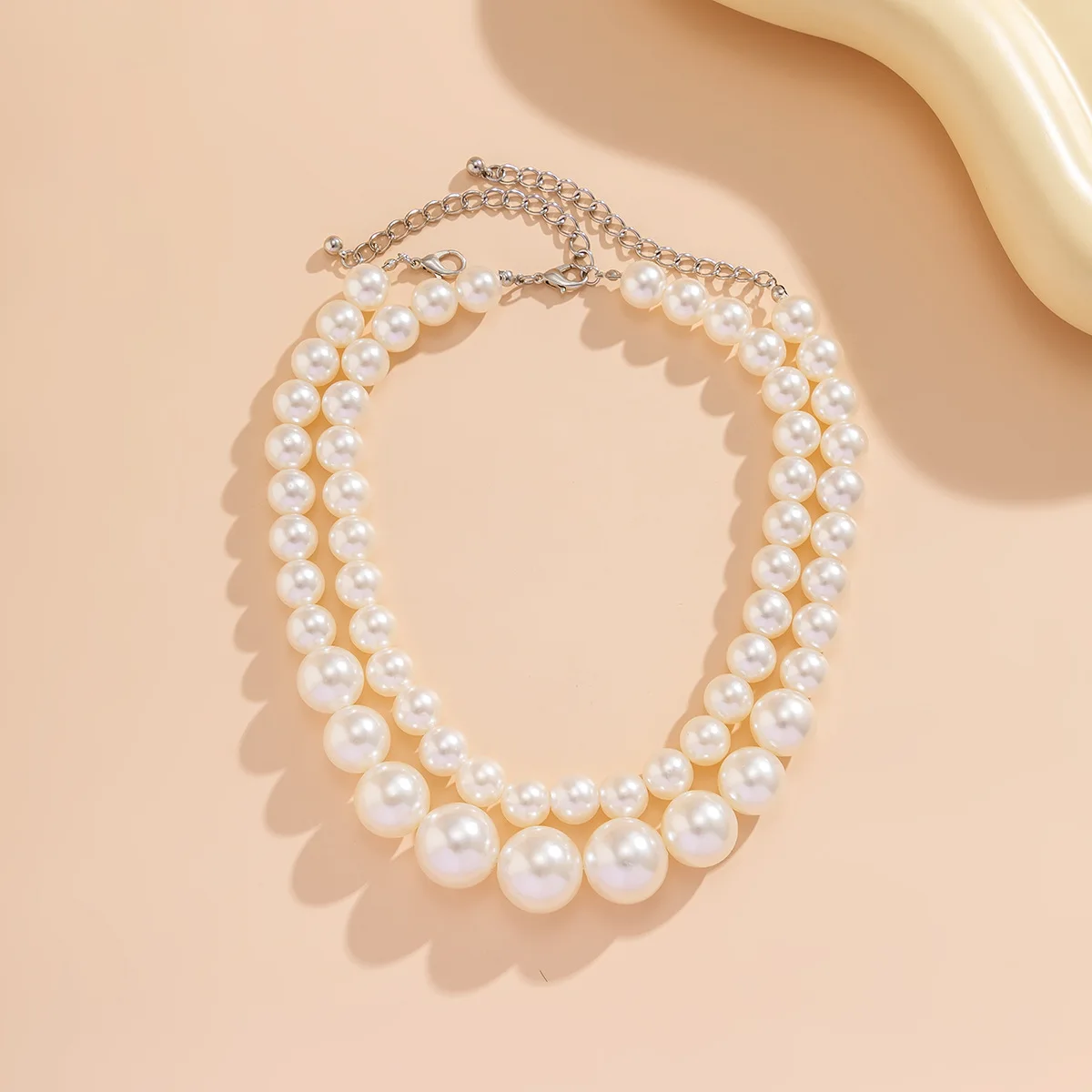 Wholesale Hot sales New Fashion Necklace Double-layer Pearl Choker Necklace Pearl Beaded Necklace