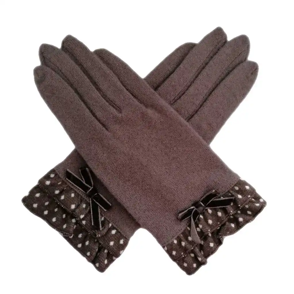 
Custom fitness winter fashion women fine wool made hand warm gloves 
