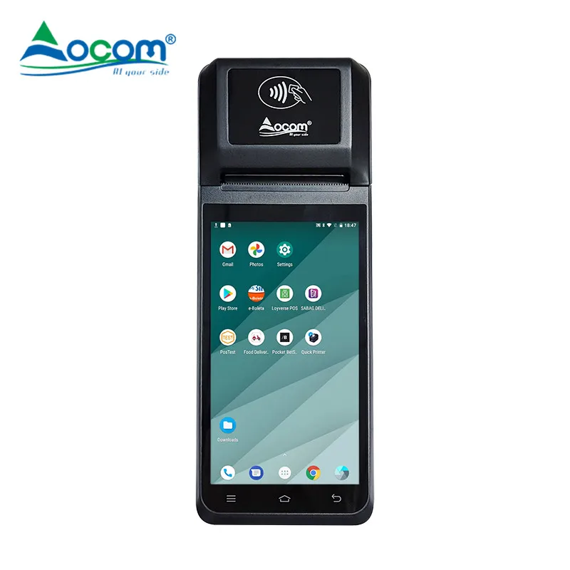 POS-T2 OCOM Mobile Device Management Android Handheld POS Terminal with Thermal Label and Receipt Printer