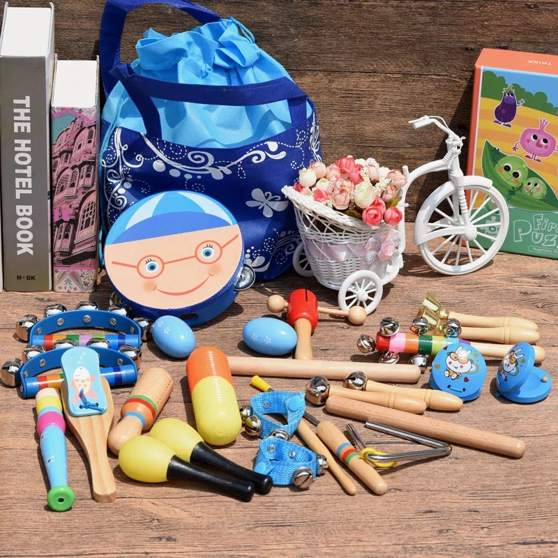 Children Instruments Set 16 Pcs factory direct to sell Baby music rattle drums early educational toys musical instruments