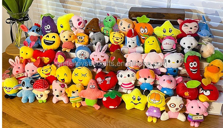 Factory 7-10cm Crane Machine Mini Plush Toy Vending Machine Doll claw Machine Plush stuffed Animal Toys With Keychains