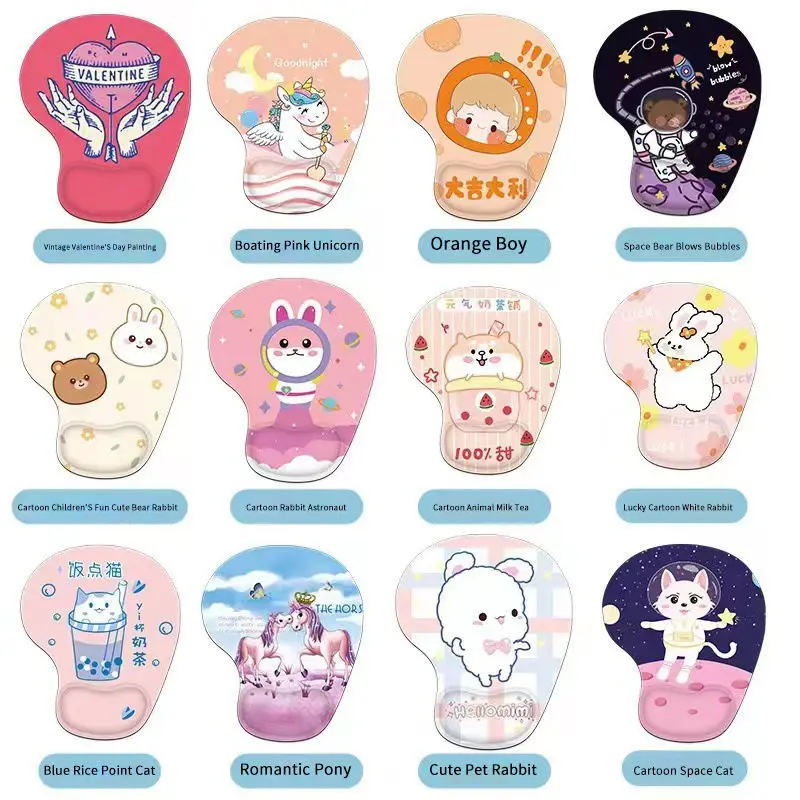 Customized Soft And Comfortable Silicone Super Adsorption Pu Bottom Desk Mat Personalized Wrist Support Mouse Pad