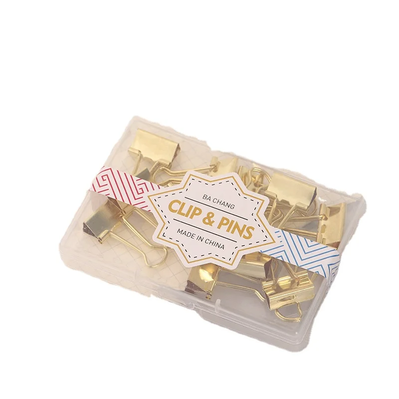 Оптовая продажа зажим для переплета розового золота 19 мм