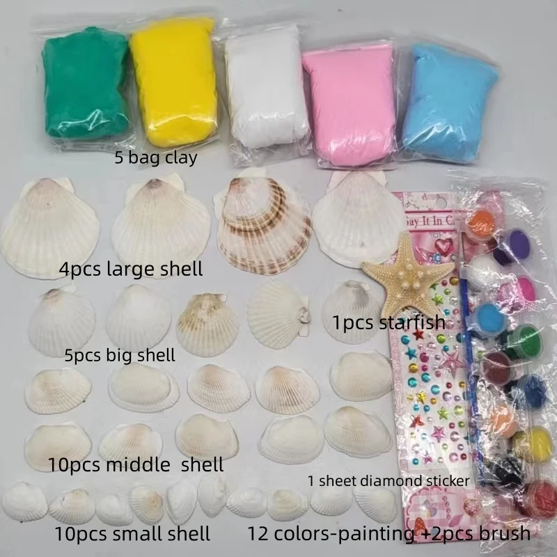 Art and Crafts Set Painting Drawing Birthday Gift Painting Crafts Sea Shell Painting Kit for Kids