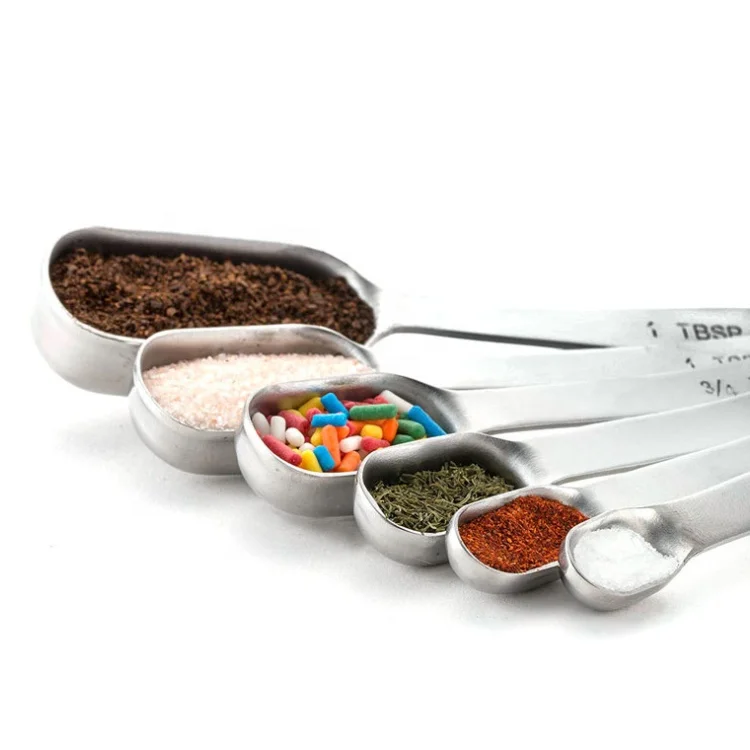 Rectangle Stainless Steel Liquid Measuring Spoon Easy Cleaning olive Oil Measuring Spoon