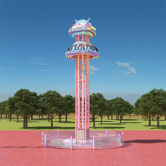 Jumping park thrilling rotate free fall drop tower sky drop tower amusement rides for sale entertainment equipment jumping