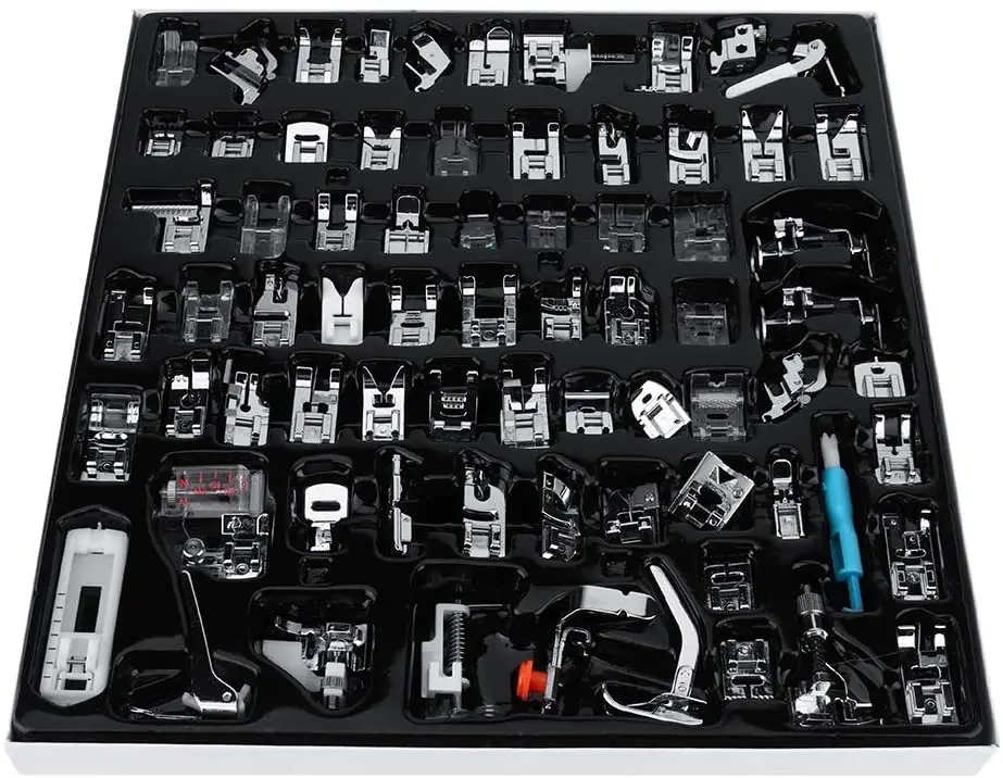 72pcs Domestic Sewing Machine Presser Feet Set for Brother,Singer, Janome, Elna, New Home and  Low Shank Sewing Machines