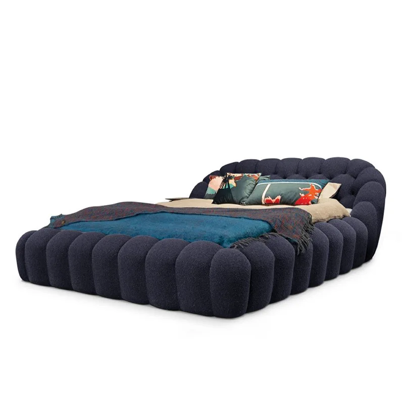 New arrival foshan modern design fabric bed bubble double bed