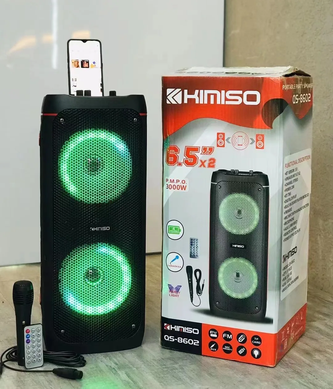 QS-8602 Double 6.5inch New Trending Product Sound System Party Wireless Speaker with Karaoke System