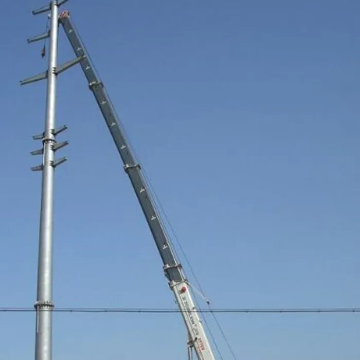 Customized Steel Electric Pole With Base Plate Transmission Lines