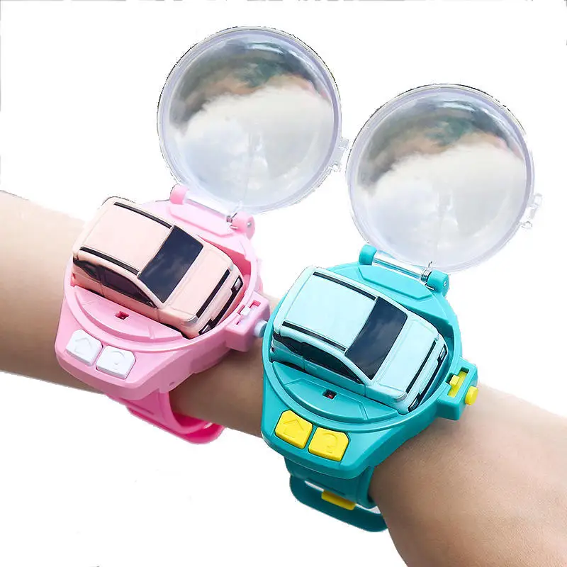 Mini Cartoon Watch RC Drift Car Toys Remote Control Car with Light Rechargeable Wrist RC Cars For Kids
