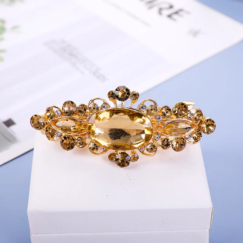 Wholesale Fashion Metal Hair Accessories Clip Ladies Hair Clips Bling Glitter Women Rhinestone Hair Clip