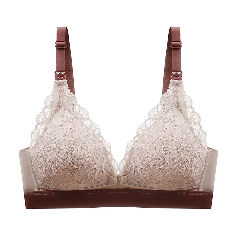 Ladies lace Underwear No Steel Ring Thin Front Buckle Breastfeeding Underwear Breathable Bra For Pregnant Women