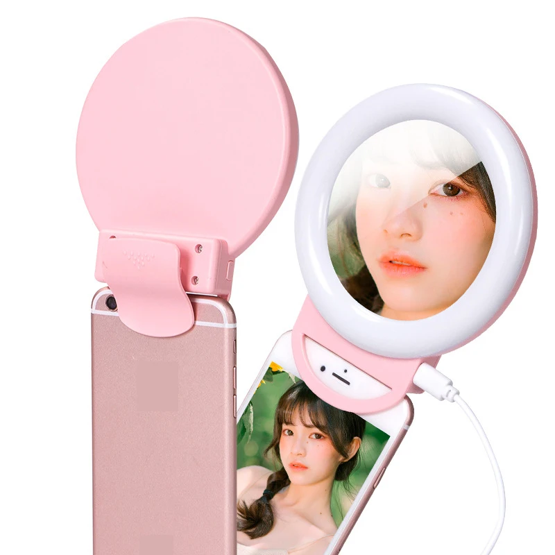 Wholesale Mobile Phone Selfie Led Flash Ring Light With Make Up Mirror