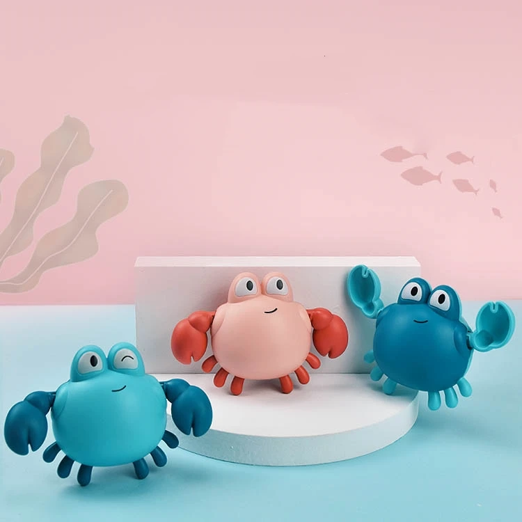 Hot Selling Baby Clockwork Crab Bath Floating Toy Summer Popular Happy Educational Cute Crab Bath Toys