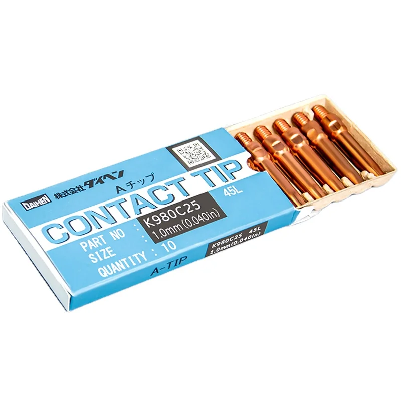 Welding Accessories OTC/Daihen Chrome Zirconium Copper Contact Tip For MIG Welding Torch Contact Tips