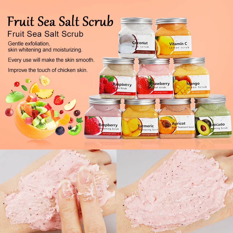 Private Label OEM Organic Exfoliating Face Scrub Deep Cleansing Whitening Fruit Body Scrub