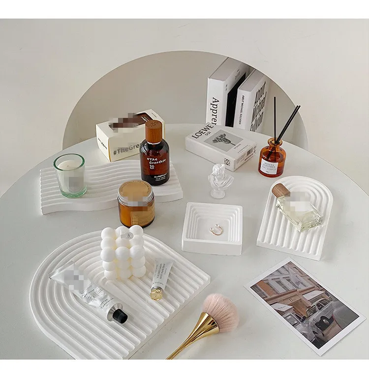 Wave pattern plaster storage tray Photo Video Studio Picture Prop Decoration Backgrounds for Product Photography Props